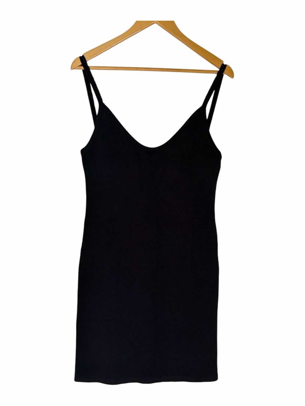 Cotton Knit Mini Sweater Dress V Neck Low Back